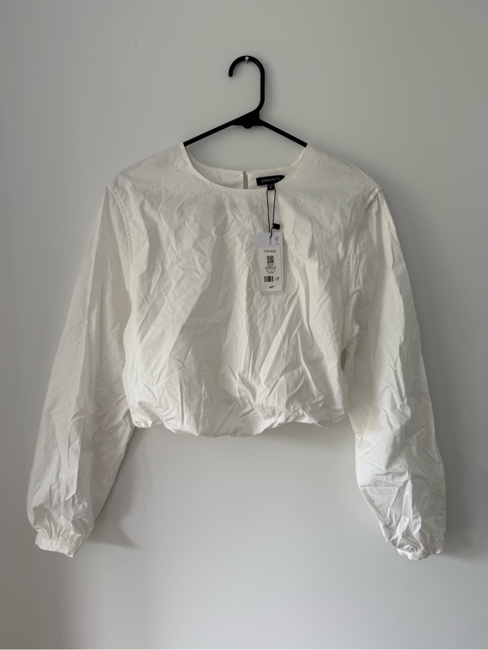 Dynamite White Long-Sleeve Top